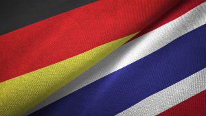 An image that includes both the German as well as Thai flag.